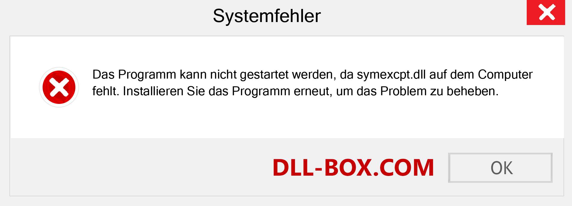 symexcpt.dll-Datei fehlt?. Download für Windows 7, 8, 10 - Fix symexcpt dll Missing Error unter Windows, Fotos, Bildern