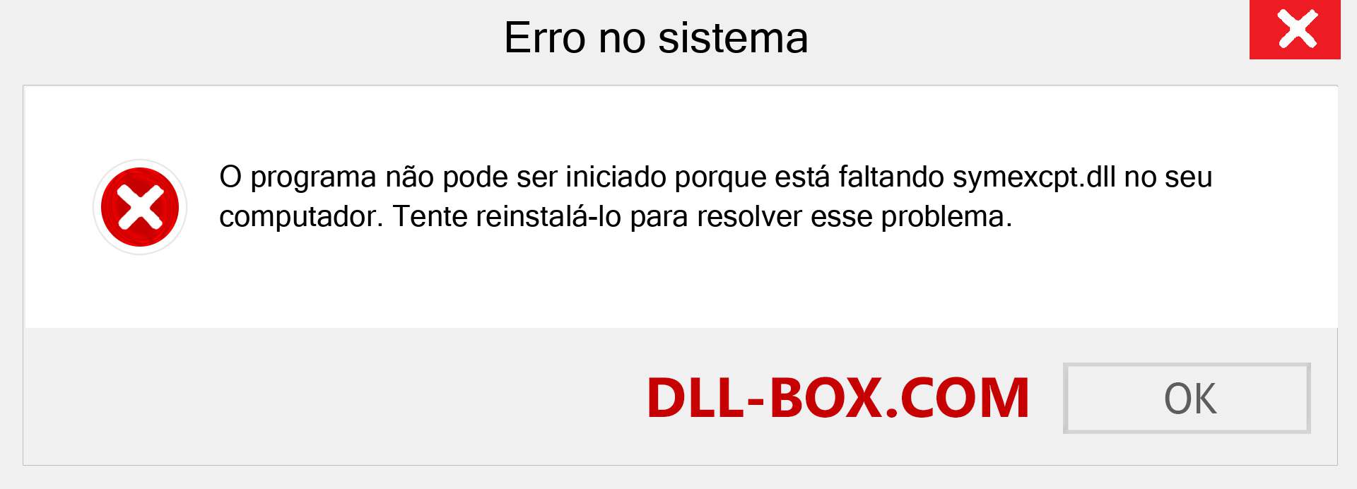 Arquivo symexcpt.dll ausente ?. Download para Windows 7, 8, 10 - Correção de erro ausente symexcpt dll no Windows, fotos, imagens